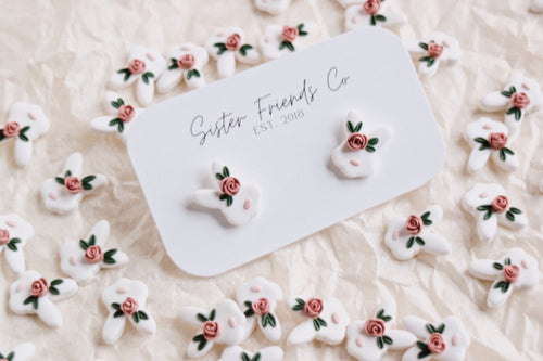 Floral Bunny Studs | Easter Collection